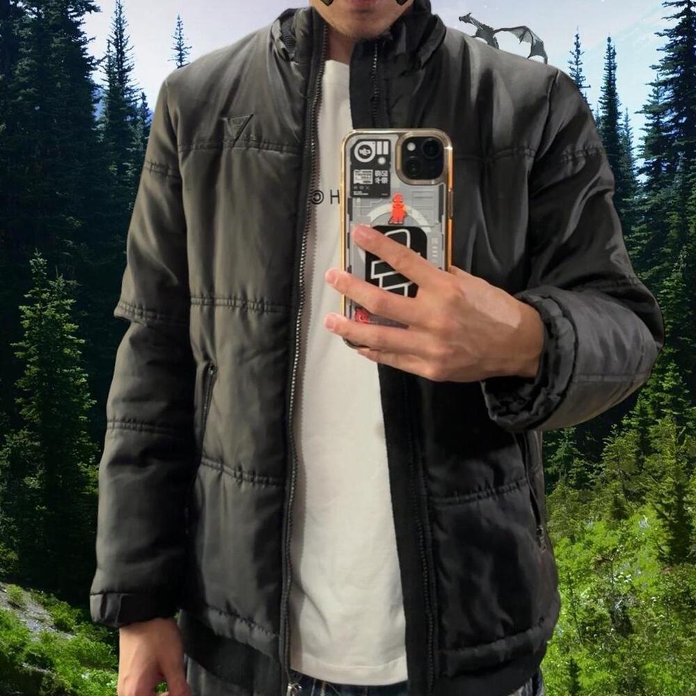 Black guess puffer jacket winterjacket